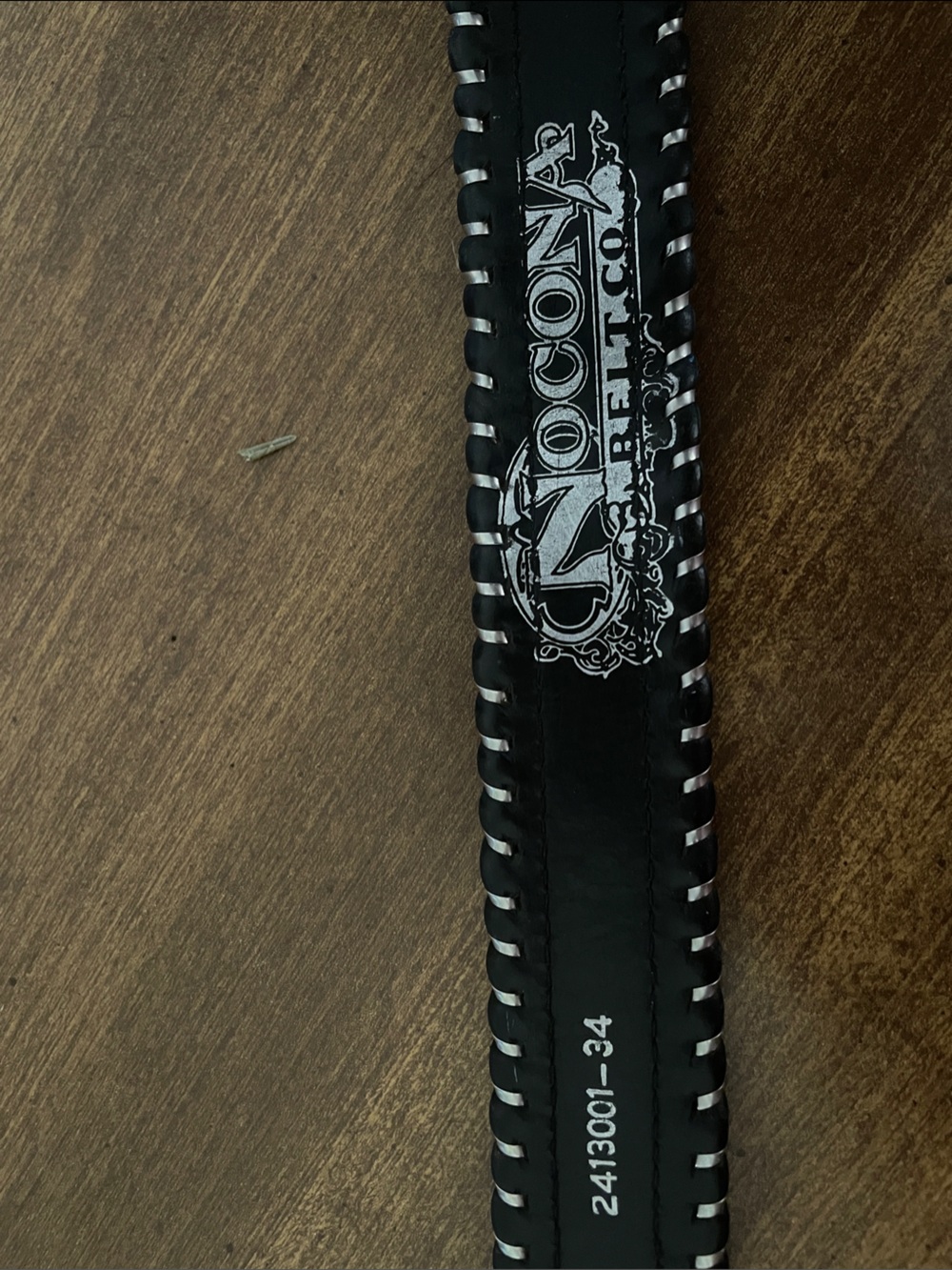 Nocona Black Belt with White Contrast Lacing